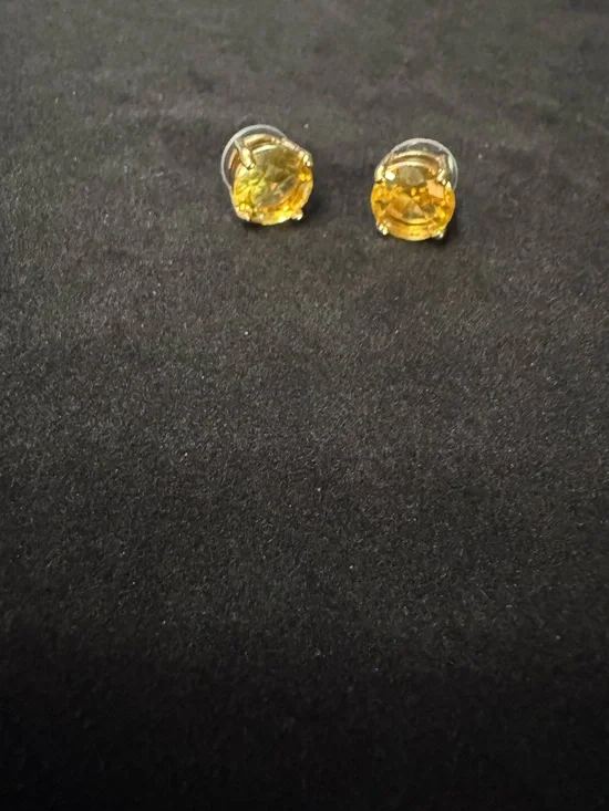 NWOT kate spade Golden Citrine-Color Faceted Stud Earrings - Picture 9 of 9